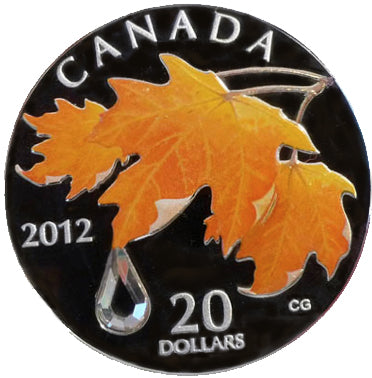 2012 Canada 20 Dollars Fine Silver Coin, Swarovski- The Sugar Maple