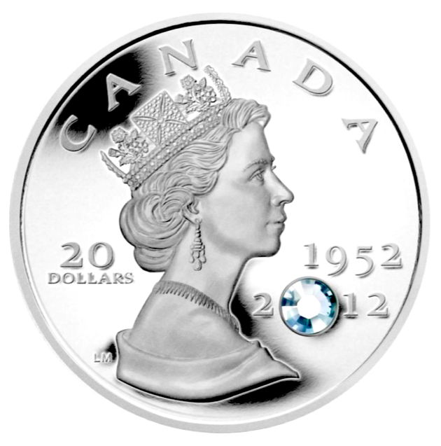 2012 (1952-) 20 Dollars Fine Silver Coin, The Queen's diamond Jubilee