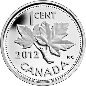 2012 Canada Farewell to Penny One 1 Cent Pure .9999 Silver