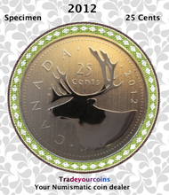 2012 Canada Nickel Quarter Specimen Caribou - 25 Cents