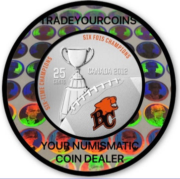 2012 Canada Cupronickel Quarter - 25 Cents Canadian football League-British Columbia Lions