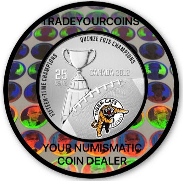 2012 Canada Cupronickel Quarter - 25 Cents Canadian football League-Hamilton Tiger Cats