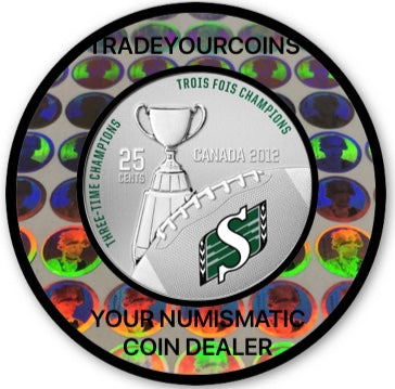 2012 Canada Cupronickel Quarter - 25 Cents Canadian football League-Saskatchewan Roughriders