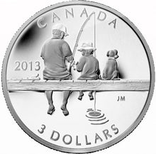 2013 Canada 3$ Fine Silver Coin - Fishing