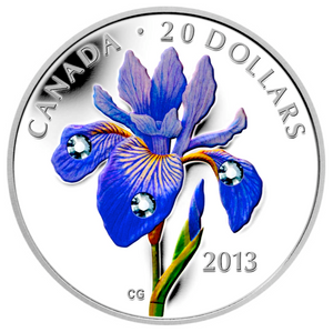 2013 20 Dollars Fine Silver Coin, Wildflower Serie-Blue Flag Iris
