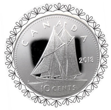 2013 Canada Ten Cents Silver proof Heavy cameo