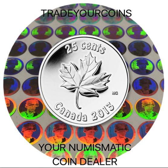 2013 Canada Nickel Coloured Quarter - 25 Cents From Oh Canada Set- Maple Leaf UNC