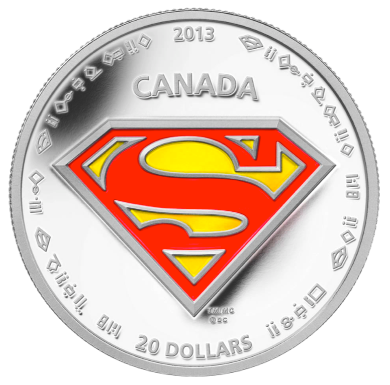 2013 20 Dollars Fine Silver Superman Series-The Shield, Dual Enamel