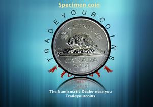 2014 Canada Five Cents Specimen Nickel Beaver