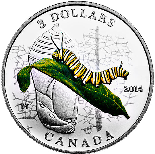 2014 Canada 3$ Fine Silver Coin - Caterpillar and Chrysalis