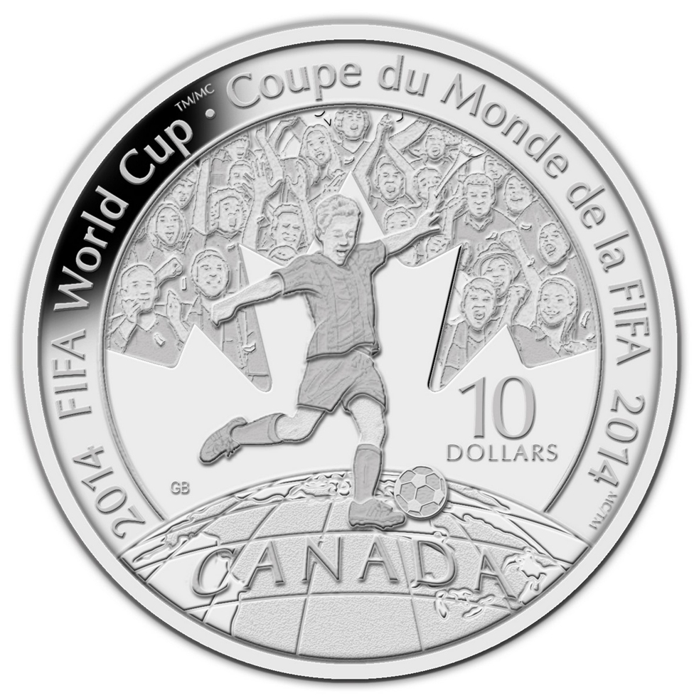 2014 Canada Fine Silver $10 FIFA 