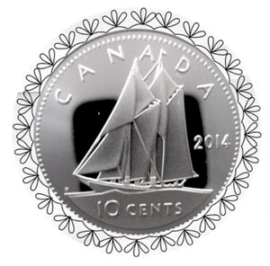 2014 Canada Ten Cents Silver proof Heavy cameo