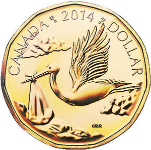2014 Canada Uncirculated Loonie Dollar from baby Set