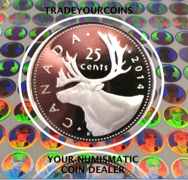 2014 Canada Sterling Silver Quarter Proof Caribou - 25 Cents