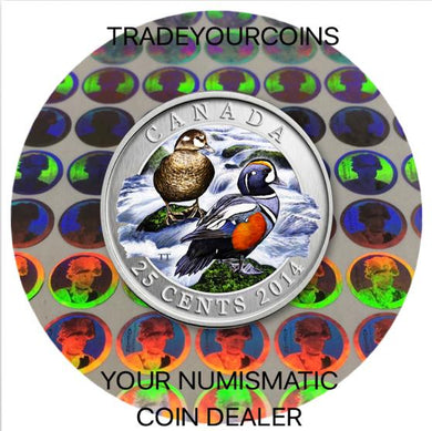 2014 Canada Cupronickel Quarter - 25 Cents Ducks of Canada-Harlequin Duck