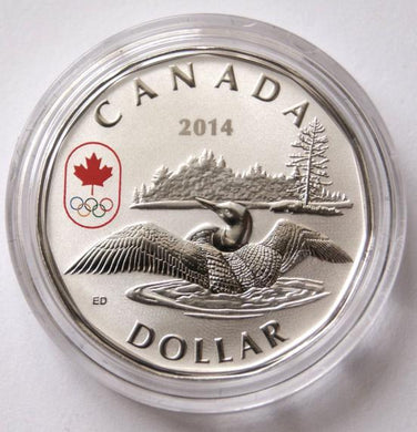 2014 Canada Proof  Lucky Loonie Fine Silver Dollar