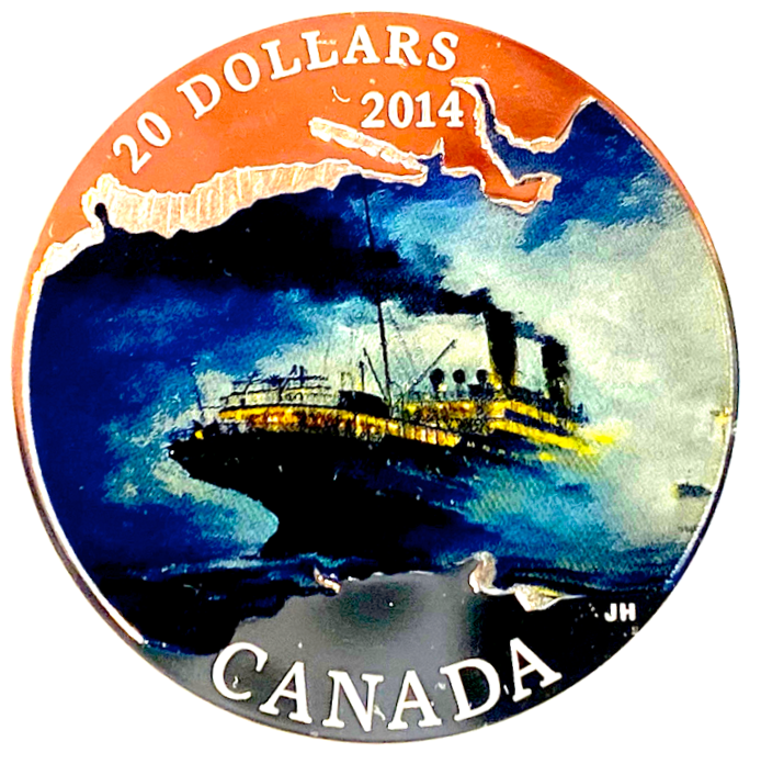 2014 1 oz. Fine Silver Coloured Coin – Lost Ships in Canadian Waters: Empress of Ireland