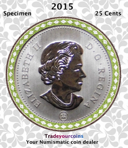 2015 Canada Nickel Quarter Specimen Caribou - 25 Cents