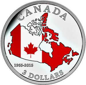 2015 Canada 3$ Fine Silver Coin - 50TH Anniversary of the canadian Flag (1965)
