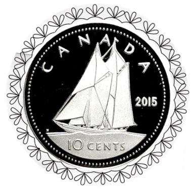 2015 Canada Ten Cents Silver proof Heavy cameo