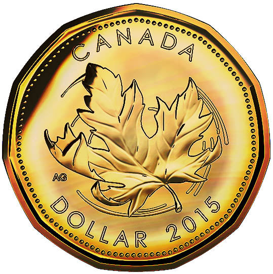 2015 Canada Uncirculated Loonie Dollar from O Canada Gift Set-Maple Leaf Design