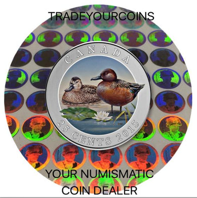 2014 Canada Cupronickel Quarter - 25 Cents Ducks of Canada-Cinnamon Teal