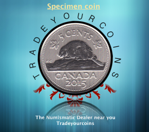 2015 Canada Five Cents Specimen Nickel Beaver