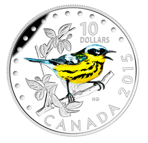 2015 $10 Colourful Songbirds of canada-The Magnolia Warbler