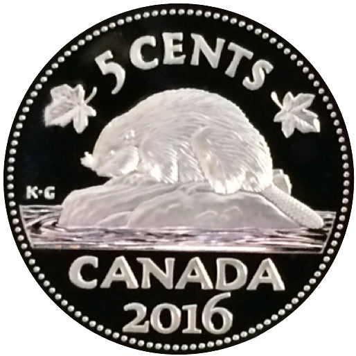 2016 Canada Five Cents Fine Silver proof Heavy cameo