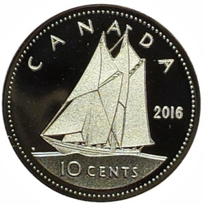 2016 Canada Ten Cents Silver proof Heavy cameo