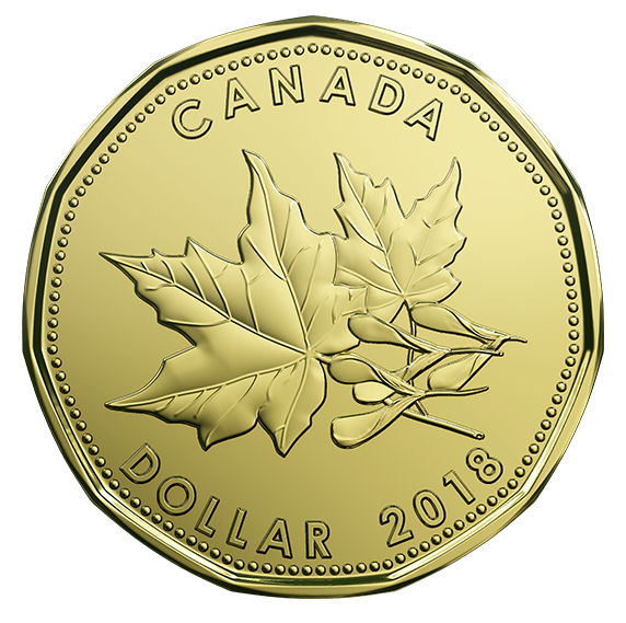 2018 Canada Uncirculated Loonie Dollar from O Canada Gift Set-Maple Leaf Design