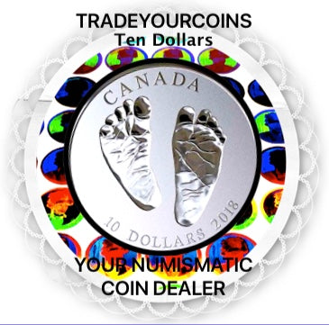 2018 Canada Fine Silver Proof $10 Welcome to the World, Ten Dollars
