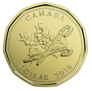 2018 Canada Uncirculated Loonie Dollar from peace and Joy Gift Set