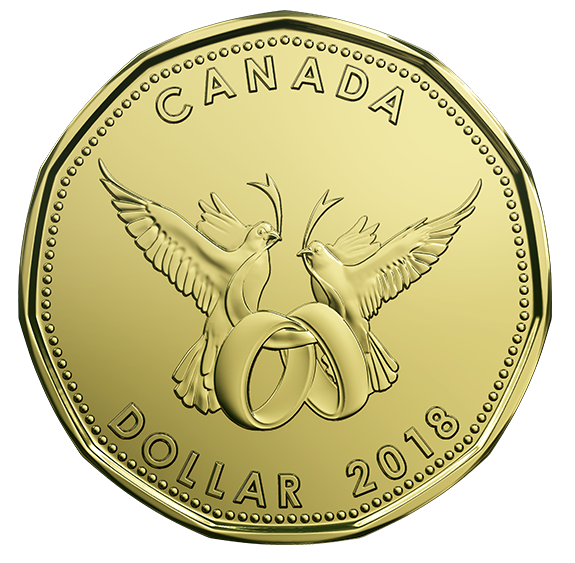 2018 Canada Uncirculated Loonie Dollar from Wedding Gift Set