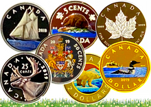 2019 Pure Silver Coloured 6-Coin Set with Medallion - Canadian Circulation Collection