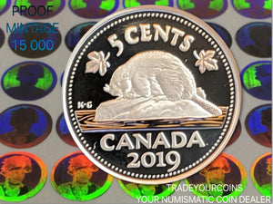 2019 Canada Fine Silver Proof 5 Cents- Beaver