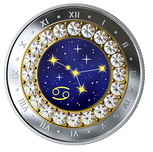 2019 Canada Fine Silver $5 Five Dollars- Birthstones Zodiac Series-Cancer