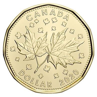 2020 Canada Uncirculated Loonie Dollar from O Canada Gift Set-Maple Leaf Design