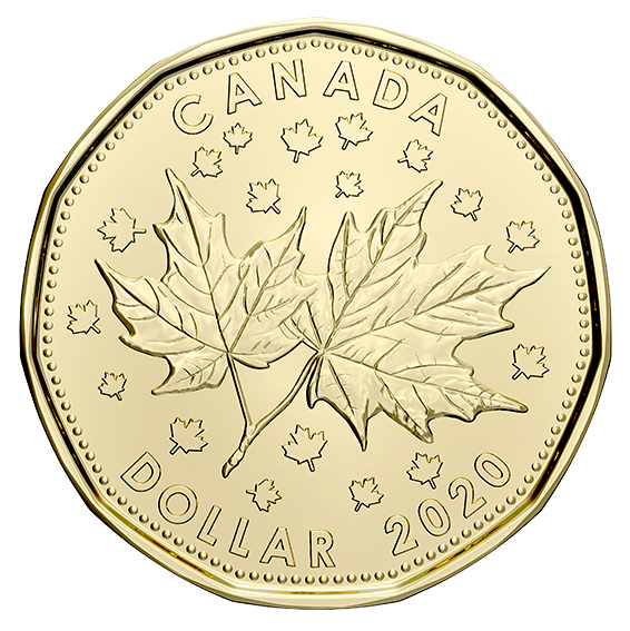 2020 Canada Uncirculated Loonie Dollar from O Canada Gift Set-Maple Leaf Design