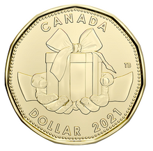 2021 Canada Uncirculated Loonie Dollar from Happy Anniversary Gift Set-Cake Design