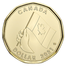 2021 Canada Uncirculated Loonie Dollar from O Canada Gift Set-Maple Leaf Design