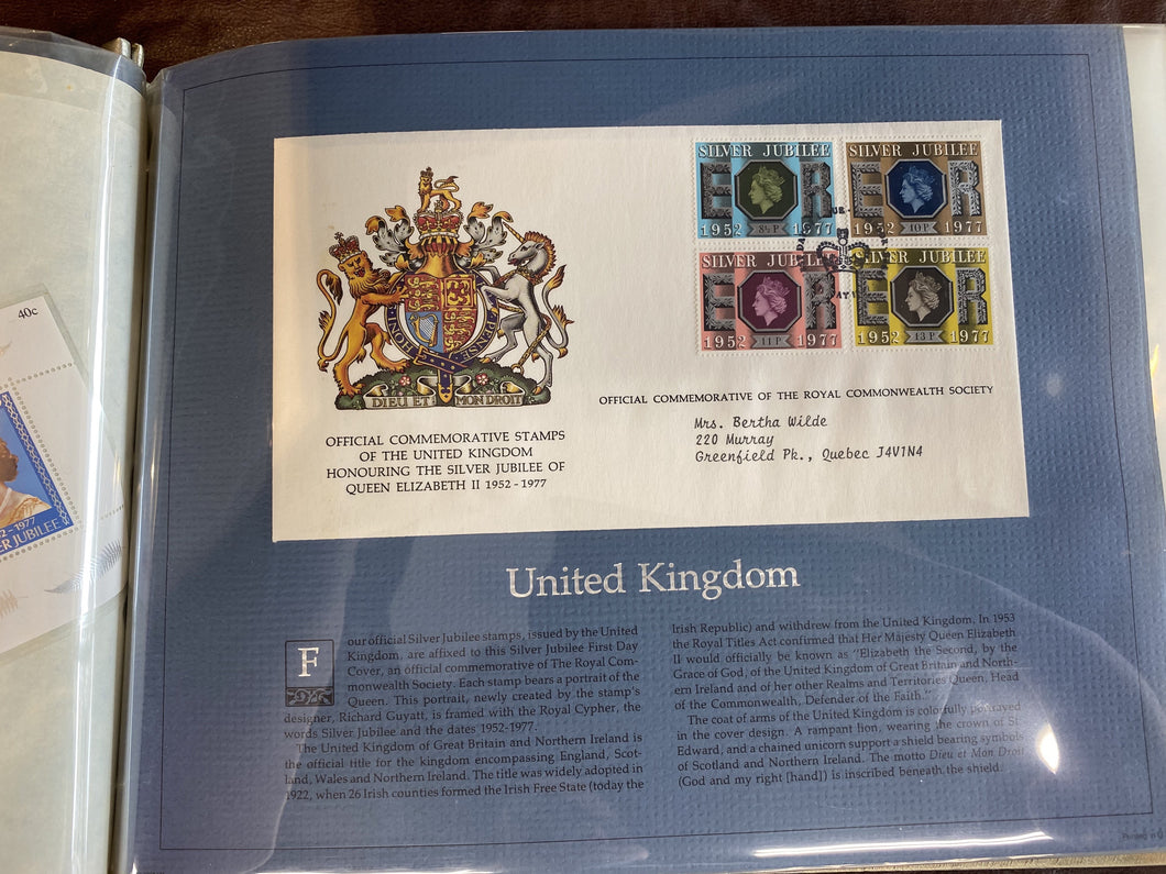 1977 The Royal Commonwealth Collection of Silver Jubilee First Day Covers with Stamps