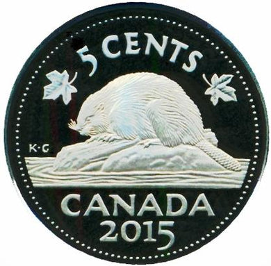 2015 Canada Five Cents Fine Silver proof Heavy cameo