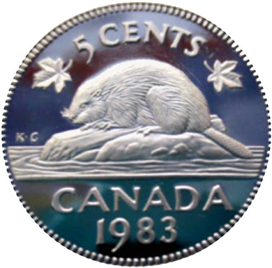 1983 Canada Five Cents Nickel proof Heavy cameo