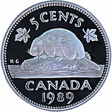 1989 Canada Five Cents Nickel proof Heavy cameo
