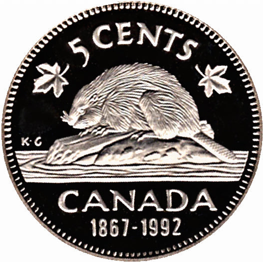 1867-1992 Canada Five Cents Nickel proof Heavy cameo - Trade your coins