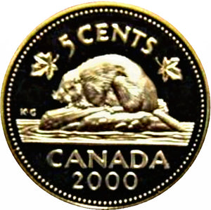 2000 Canada Five Cents Sterling proof Heavy cameo