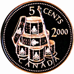 2000 Canada Five Cents Sterling proof Heavy cameo-Les Voltigeurs de Québec