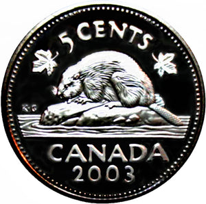 2003 Canada Five Cents Sterling proof Heavy cameo