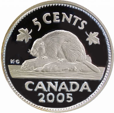 2005 Canada Five Cents Sterling proof Heavy cameo